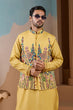 Load image into Gallery viewer, Haldi Ceremony Yellow Embroidered Koti Kurta Set for Mens Clothsvilla