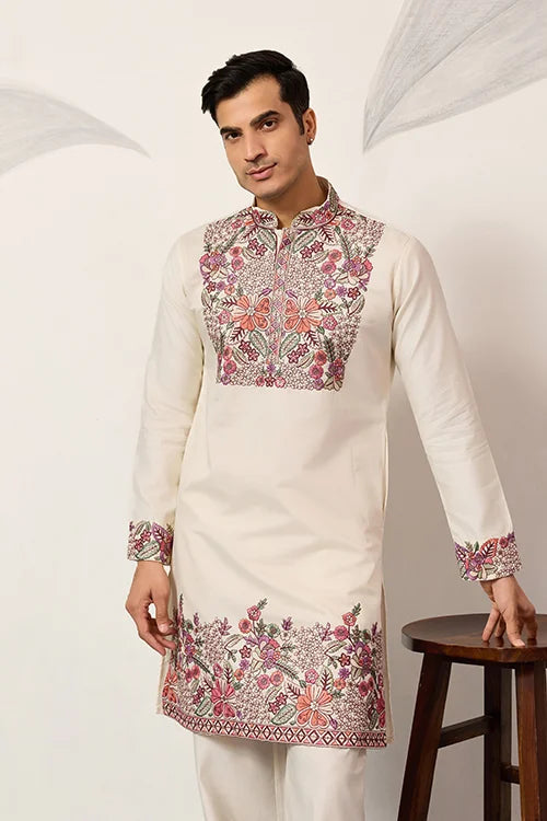Traditional White Designer Kurta Pant Set for Mens Wear Clothsvilla