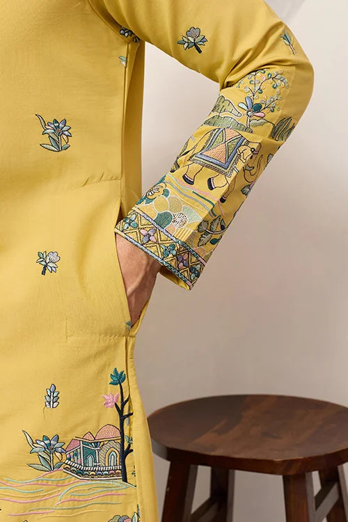 Elegant Haldi Yellow Mens Wear Kurta for Wedding Function Clothsvilla