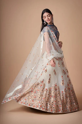 Embroidered Enchantment in Mirror Work Lehenga Choli Couture Clothsvilla