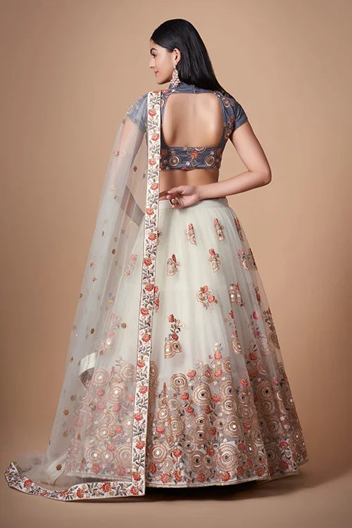 Embroidered Enchantment in Mirror Work Lehenga Choli Couture Clothsvilla