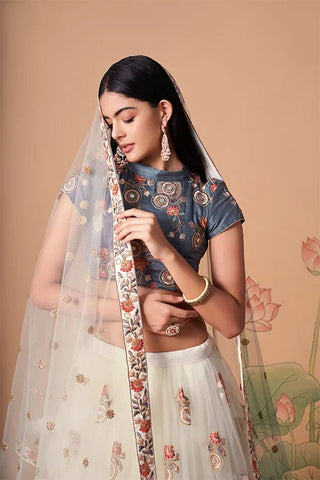Embroidered Enchantment in Mirror Work Lehenga Choli Couture Clothsvilla