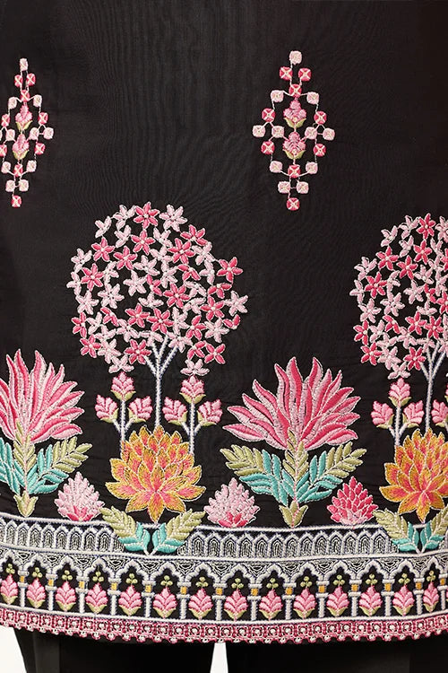 Ethnic Speical Classic Black Embroidered Kurta for Mens Clothsvilla