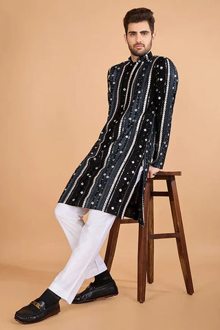 Exclusive Full Heavy Embroidered Wedding Special Mens Kurta Clothsvilla