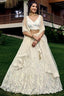 Exclusive White Thread With Multiple Sequins Embroidered Work Lehenga Choli Clothsvilla