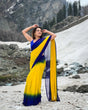 Load image into Gallery viewer, Dual-Tone Yellow Blue Georgette Printed Saree for Daily &amp; Festive Look FANCY SAREES