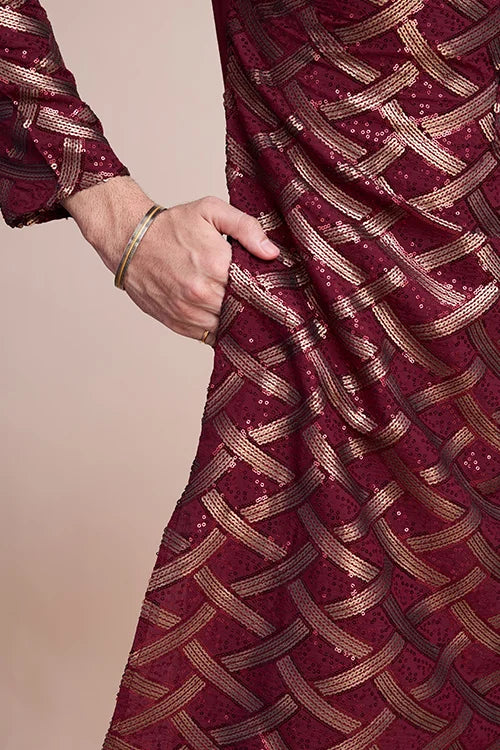 Stylish Maroon Silk Kurta for Special Occasions Clothsvilla