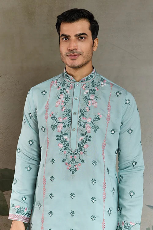 Shop Best Sky Kurta for Wedding & Festive Function Clothsvilla