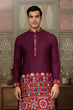 Load image into Gallery viewer, Navratri Wine Cotton Kurta for Mens with Pajama Clothsvilla