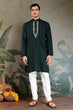 Load image into Gallery viewer, Traditional Green Kurta with Dupatta for Mens Wear Clothsvilla