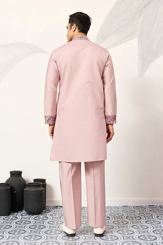Stylish Dusty Pink Kurta Pant Set for Festive Occasions Clothsvilla