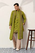 Load image into Gallery viewer, Classic Wedding Fluorescent Green Mens Wear Kurta with Dupatta Clothsvilla