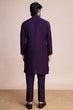 Load image into Gallery viewer, Traditional Purple Silk Kurta with Thread Work Clothsvilla