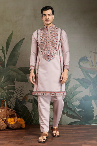 Dusty Pink Ethnic Mens Kurta Pajama for Functions Clothsvilla