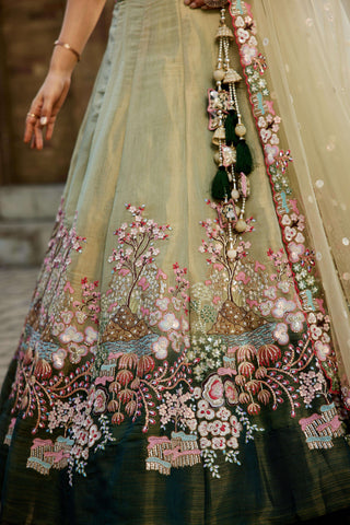 Net Sequins Embroidered Semi-Stitched Lehenga Choli with Dupatta Clothsvilla