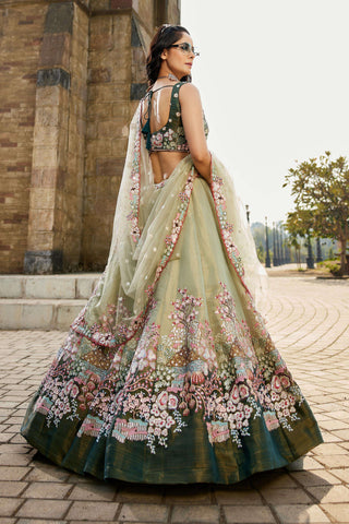 Net Sequins Embroidered Semi-Stitched Lehenga Choli with Dupatta Clothsvilla