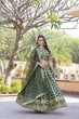 Load image into Gallery viewer, Designer Dyeable Viscose Jacquard Green Lehenga Choli &amp; Dupatta Set with Sequins Embroidery ClothsVilla