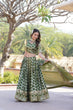 Load image into Gallery viewer, Designer Dyeable Viscose Jacquard Green Lehenga Choli &amp; Dupatta Set with Sequins Embroidery ClothsVilla