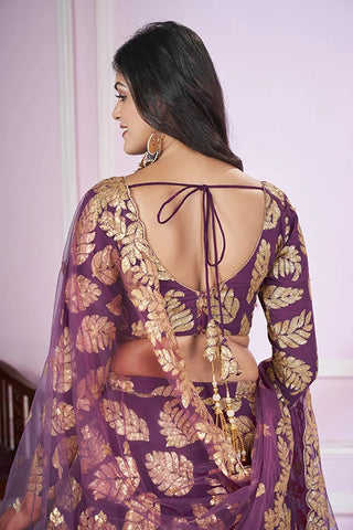 Georgette Lehenga Choli with Sequins & Zari Embroidery Clothsvilla