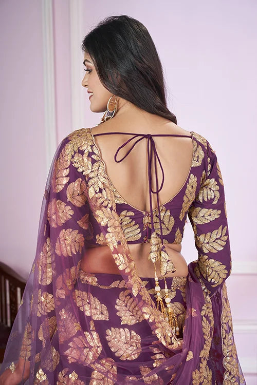 Georgette Lehenga Choli with Sequins & Zari Embroidery Clothsvilla