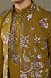 Load image into Gallery viewer, Golden Olive Open Koti Style Kurta Pajama Set for Men Clothsvilla