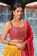 Load image into Gallery viewer, Greatfull collection In Marriage Season Lehenga Cholin With A Dupatta Yellow-Pink Colour Clothsvilla