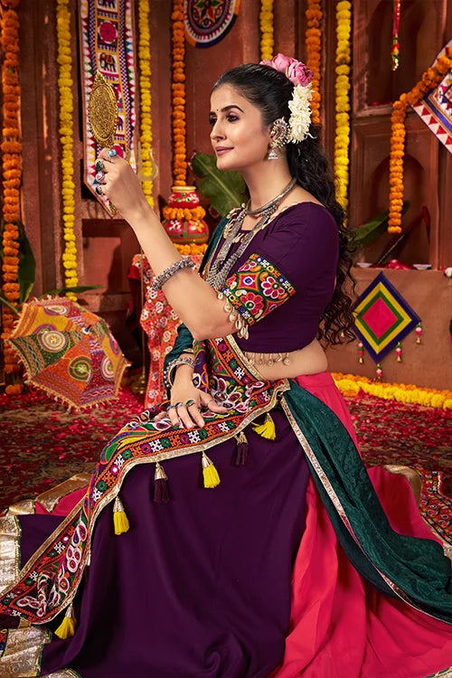 Colorful Navratri Chaniya Choli Set With Mirror Work Clothsvilla