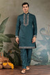 Load image into Gallery viewer, Traditional Green Kurta Pajama with Stylish Open Jacket Clothsvilla