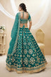 Load image into Gallery viewer, Green Color Art Silk Sequins with Zari Heavy Embroidered Lehenga Choli with Dupatta Clothsvilla