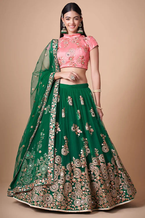 Green Exquisite Embroidered Lehenga Choli Designs Timeless Elegance and Artistry Clothsvilla
