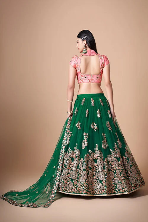 Green Exquisite Embroidered Lehenga Choli Designs Timeless Elegance and Artistry Clothsvilla