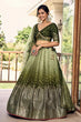 Load image into Gallery viewer, Green Sequins Embroidery Work Wedding Wear Lehenga Choli Clothsvilla