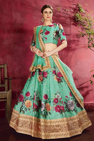 Green Women Latest Design Chaniya Choli Clothsvilla