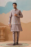 Elegant Grey Embroidered Koti Kurta Pant for Mens Clothsvilla