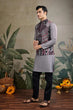 Load image into Gallery viewer, Designer and Stylish Grey Men's Kurta Koti Set for Men Clothsvilla