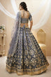 Load image into Gallery viewer, Grey Radiant Elegance Heavy Embroidered Wedding Wear Lehenga Choli Clothsvilla
