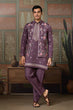Load image into Gallery viewer, Dusty Purple Wedding Kurta with Matching Koti Set for men Clothsvilla