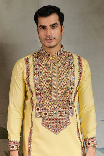 Yellow Embroidered Kurta for Haldi & Celebrations Clothsvilla
