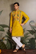 Load image into Gallery viewer, Haldi Special Yellow Embroidered Kurta for Men Clothsvilla