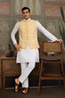 Load image into Gallery viewer, Haldi Special Yellow Koti with White Kurta for Mens Clothsvilla