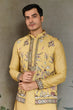 Load image into Gallery viewer, Haldi Special Yellow Kurta Pajama with Open Jacket for Men Clothsvilla
