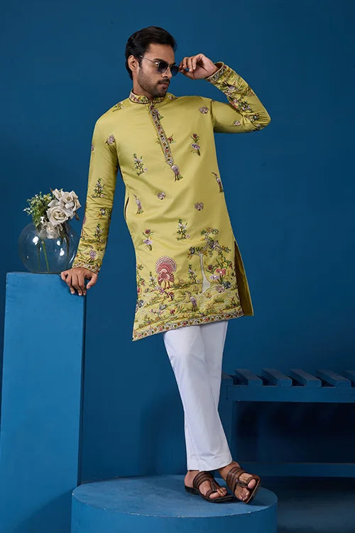 Haldi Special Yellow Outfit Kurta for Mens Wear Collection Clothsvilla