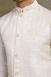 Load image into Gallery viewer, White Roman Silk Kurta with Jacquard Koti Jacket Clothsvilla