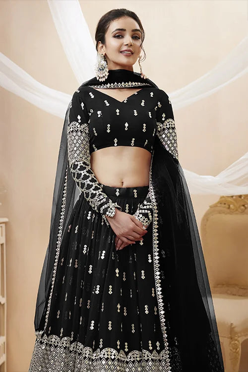 Black Color Exclusive Elegance and Stylish Lehenga Choli online Clothsvilla