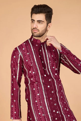 Stylish Wedding Wear Heavy Embroidered Mens Kurta Clothsvilla