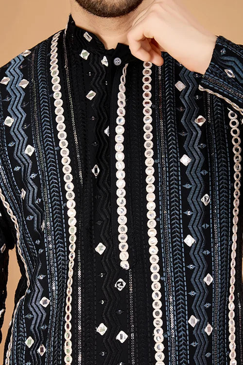 Exclusive Full Heavy Embroidered Wedding Special Mens Kurta Clothsvilla