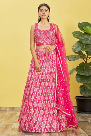 Hot Pink Designer Soft Net Lehenga Choli with Dupatta Clothsvilla