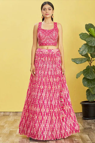 Hot Pink Designer Soft Net Lehenga Choli with Dupatta Clothsvilla