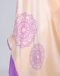 Load image into Gallery viewer, Peach &amp; Lavender Mandala Print Georgette Satin Designer Freehand Saree – Elegant Ready-to-Wear Saree with Blouse FREEHANDED