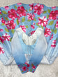 Load image into Gallery viewer, Sky Blue Floral Print Organza Silk Anarkali ClothsVilla